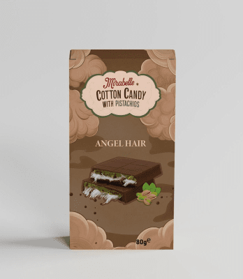 Mirabelle Angel Hair Milk Chocolate With Pistachios & Cocoa – Lyxig chokladkonfekt med nötter i 80g förpackning