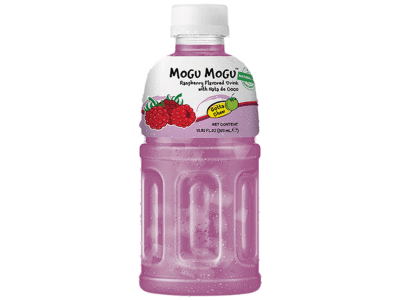 Mogu Mogu Raspberry 320 ml – hallondryck med nata de coco i 24‑pack