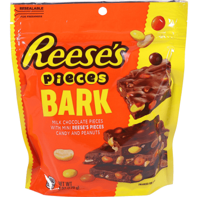Zoom bild av Reese's Pieces Bark 170g – choklad med jordnötsbitar i 6-pack.
