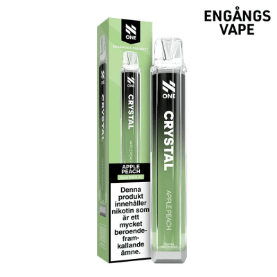 N One Crystal Mesh Apple Peach engångsvape – 10-pack nikotinsalt 20 mg/ml, smak av äpple & persika