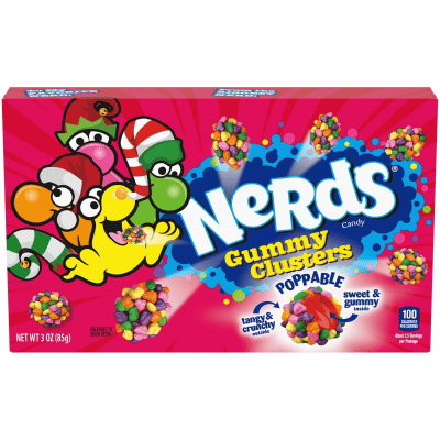 Nerds Gummy Clusters Theatre Box 85g – krispiga Nerds-godisar med segt gummicentrum