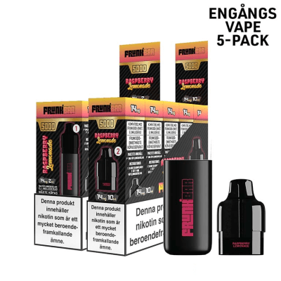 Frunk 5000 Mesh | Raspberry Lemonade | Engångs Vape | 14mg | 5pack