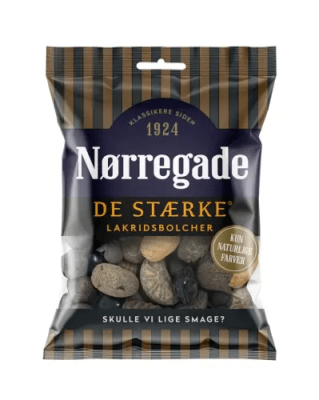 Zoom bild av Norregade Blandade Starka 85g – Mix av starka lakrits- och mintgodisar