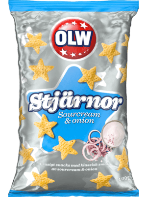 OLW Stjärnor Sourcream & Onion 12X100g