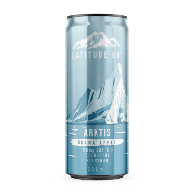 Zoom bild av Latitude 65° Arktis Granatäpple 33cl – fruktig dryck i 24-pack.