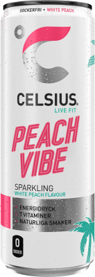 Zoom bild av Celsius Peach Vibe 355ml energidryck med persikosmak 24-pack