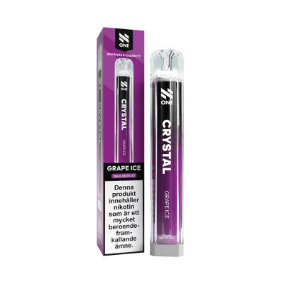 N One Crystal Cube Grape Ice 20mg – disposable vape med druva och mentol.
