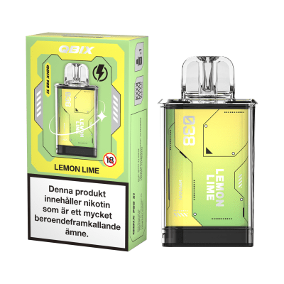 Zoom bild av QBIX Lemon Lime 14mg – förfylld pod med citron- och limesmak, kompatibel med QBIX podsystem.