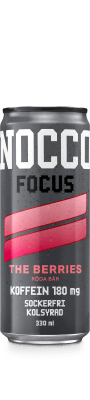 NOCCO Focus The Berries energy drink 330 ml – sugar-free energidryck med röda bär