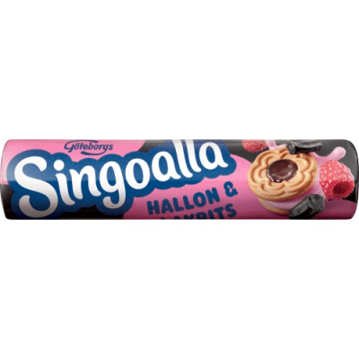 Singoalla Hallon & Lakrits 24×190 g – veganska hallon‑lakritskakor