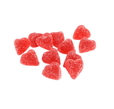 Sockrade Hjärtan 2 kg – klassiska geléhjärtan med sockrad yta från Godisfabriken Aroma