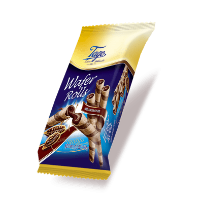 Zoom bild av Tago Wafer Rolls Cocoa Cream 150 g – krispiga waferrullar med chokladkräm