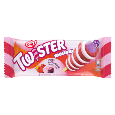 Twister Mallow 80 ml – glasspinne med druvis, hallonis och marshmallowsmakande glass