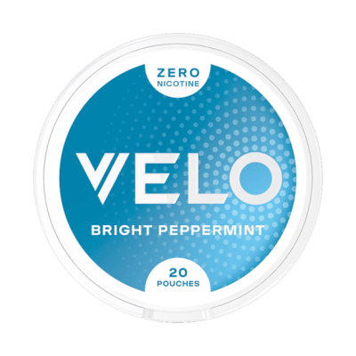 VELO Bright Peppermint ZERO – nikotinfria all white-påsar med frisk pepparmyntssmak i slim-format.