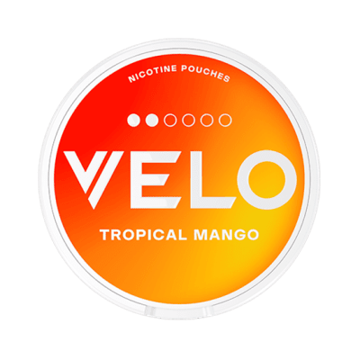 VELO Tropical Mango 6mg – Slimmade nikotinpåsar med smak av mango, passionsfrukt och mandarin
