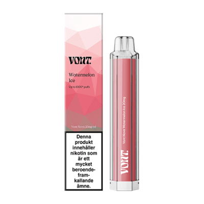Vont Nova Watermelon Ice 20mg 10-pack – Tobaksfria nikotinpåsar med smak av söt vattenmelon och isande mentol i rosa och vit des