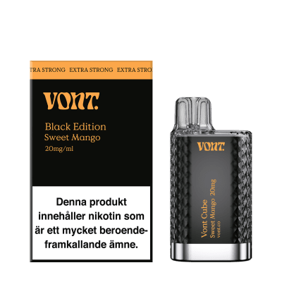 Vont Cube Black ed. Sweet Mango – engångsvape med smak av Mango, 20mg nikotin