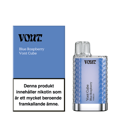 Vont Cube Blue Raspberry – engångsvape med smak av Raspberry, 20mg nikotin