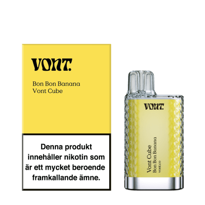 Vont Cube Bon Bon Banana – engångsvape med smak av Banana, 20mg nikotin