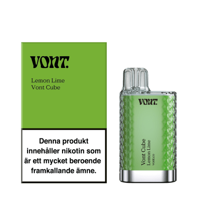 Vont Cube Lemon Lime – engångsvape med smak av Lime, 20mg nikotin