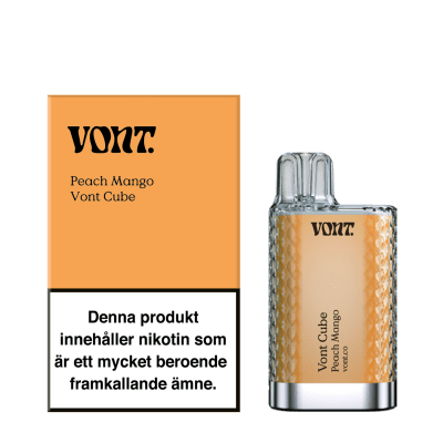 Vont Cube Peach Mango – engångsvape med smak av Mango, 20mg nikotin