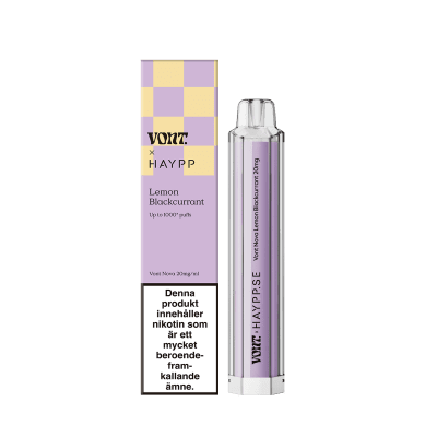 Vont Nova Haypp Lemon Blackcurrant – engångsvape med smak av Blackcurrant, 20mg nikotin