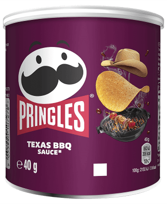 Zoom bild av Pringles Texas BBQ 40g – chips med BBQ-smak i 12-pack.