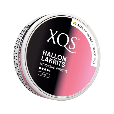 XQS Hallon Lakrits 8mg – Tobaksfri nikotinpåse med smak av hallon och lakrits