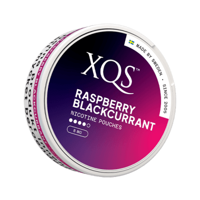 XQS Raspberry Blackcurrant 8mg – nikotinpåsar med smak av hallon och svartvinbär